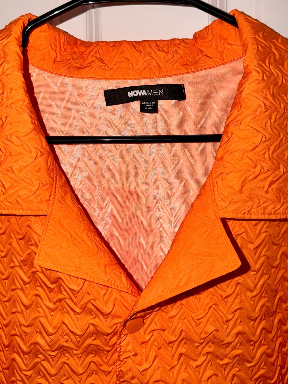 Fashion Nova Bright Orange Textured Blazer Jacket